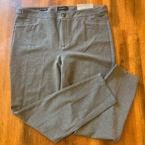 Talbots Lexington pant NWT gray ponte knit stretch ankle skinny size 14